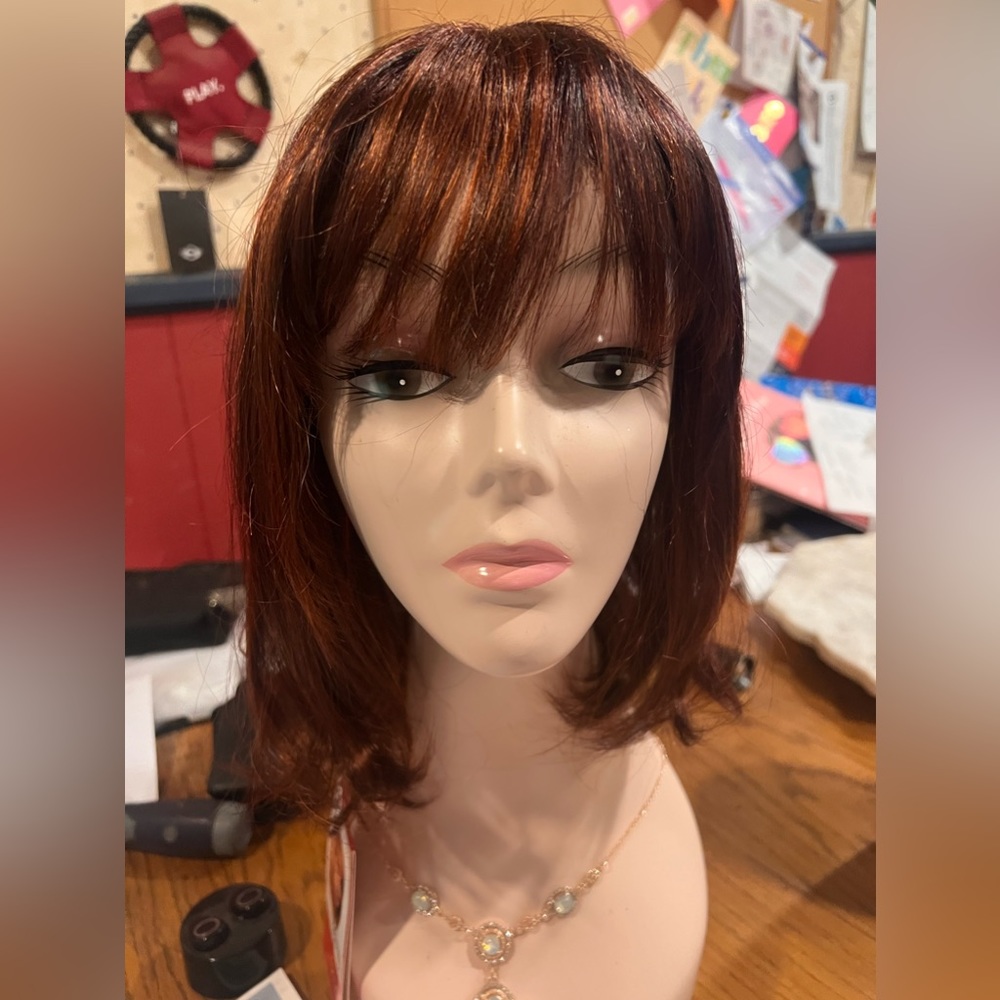 Synthetic Costume Wig “Red Hot” bob with bangs